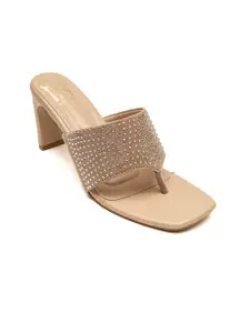 Dapper Feet-Fancy Nancy Beige Embellished Party Block Sandals