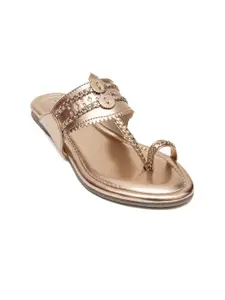 Dapper Feet-Fancy Nancy Women Rose Gold Textured Fashion Flats