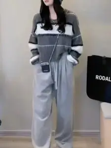 StyleCast Girls Striped Pullover Sweater