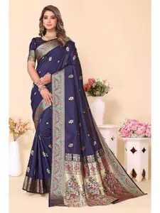 Ekta Textiles Ethnic Motifs Woven Design Zari Pure Silk Ready to Wear Banarasi Saree
