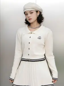 StyleCast Girls White Shirt Collar Shirt Style Top