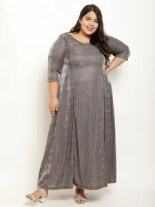 Amydus Plus Size Embellished Fit & Flare Cotton Dress