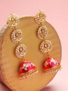 Anouk Gold Plated Pearls Studded Drop Earrings