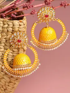 Anouk Gold-Toned Gold-Plated Dome Shaped Jhumkas