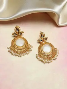 Anouk Gold-Plated Kundan-Studded Contemporary Drop Earrings