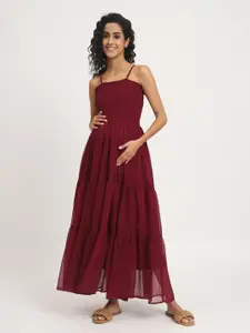 angloindu Shoulder Straps Maternity Maxi Dress