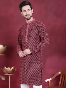 Jompers Ethnic Motifs Embroidered Sequinned Straight Kurta