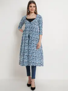 COTLAND FASHION Ethnic Motifs Printed Tasselled Longline Shrug