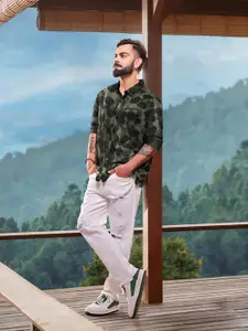 WROGN Men Slim Fit Printed Pure Cotton Casual Shirt