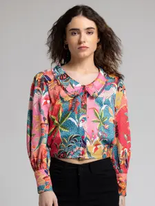 SHAYE Women Pink Contemporary Floral Opaque Printed Casual Shirt