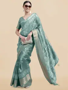 MIRCHI FASHION Batik Printed Silk Cotton Zari Saree