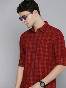 Levis Pure Cotton Slim Fit Corduroy Checked Casual Shirt