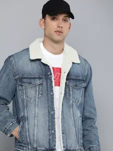 Levis Spread Collar Long Sleeves Pure Cotton Denim Jacket