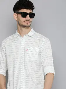 Levis Pure Cotton Slim Fit Geometric Printed Casual Shirt