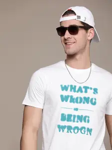 WROGN Men Typography Printed Slim Fit T-shirt