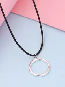 ToniQ Silver-Plated Round Charm Necklace