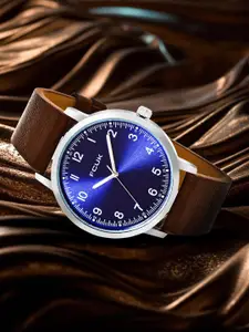 FCUK Men Printed Dial & Leather Straps Analogue Watch FK00033A