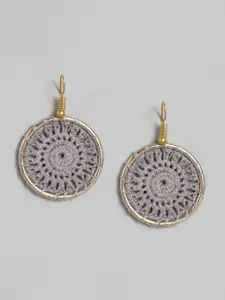 Sangria Gold-Plated Circular Drop Earrings
