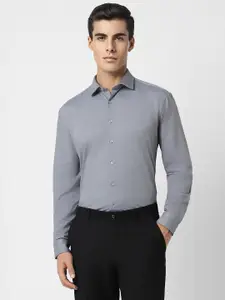 Van Heusen Men Grey Slim Fit Formal Shirt
