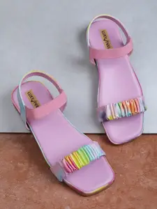 Luxyfeel Back Strap Open Toe Flats