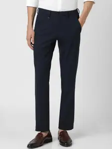 Van Heusen Men Slim Fit Mid-Rise Formal Trousers