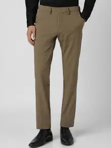 Van Heusen Men Slim Fit Mid-Rise Formal Trousers
