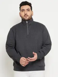 Club York Plus Size Mock Collar Fleece Pullover Sweatshirt