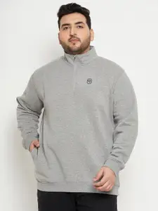 Club York Plus Size Mock Collar Fleece Sweatshirt