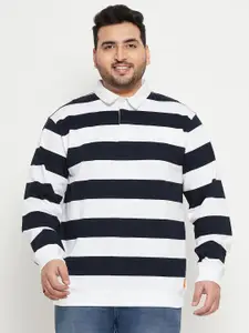 Club York Men White Striped Sweatshirt