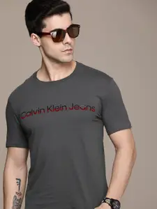 Calvin Klein Jeans Brand Logo Embroidery Pure Cotton T-shirt