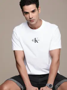 Calvin Klein Jeans Brand Logo Embroidered Pure Cotton T-shirt