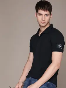 Calvin Klein Jeans Polo Collar Pure Cotton With Applique Detail T-shirt