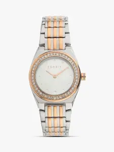 ESPRIT Women embellished Dial & Stainless Steel Straps Analogue Watch ES1L148M0095