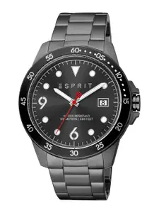 ESPRIT Men Textured Dial & Stainless Steel Straps Reset Time Analogue Watch ES1G389M0055
