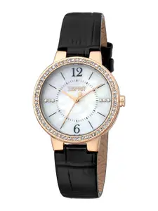 ESPRIT Women Embellished Brass Dial & Stainless Steel Straps Analogue Watch ES1L228L2075