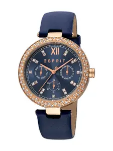 ESPRIT Women Brass Dial & Leather Straps Analogue Watch ES1L189L1035