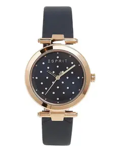ESPRIT Women Brass Dial & Leather Straps Analogue Watch ES1L167L0055