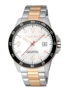 ESPRIT Men Brass Dial & Stainless Steel Straps Analogue Watch ES1G389M0065