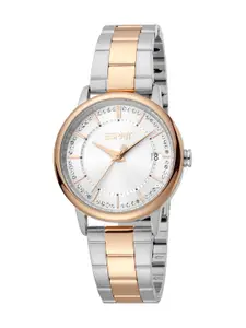 ESPRIT Women Brass Dial & Stainless Steel Straps Embellished Analogue Watch ES1L181M2095