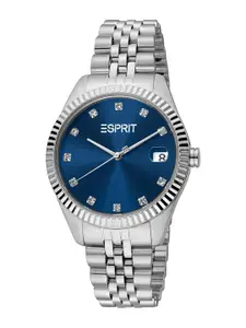 ESPRIT Women Brass Dial & Stainless Steel Straps Embellished Analogue Watch ES1L379M0015