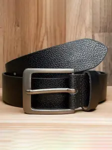 Provogue Men Black Textured Leather Belt
