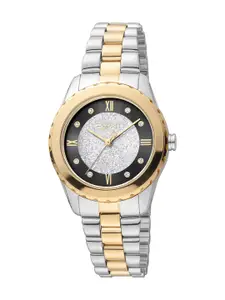 ESPRIT Women Embellished Brass Dial & Stainless Steel Straps Analogue Watch ES1L320M0165