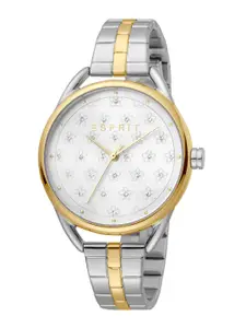 ESPRIT Women Embellished Brass Dial & Stainless Steel Straps Analogue Watch ES1L177M0115