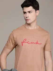 FCUK Brand Logo Printed Pure Cotton Applique T-shirt