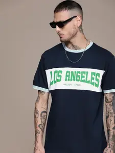 Moda Rapido Typography Printed Drop-Shoulder Sleeves T-shirt