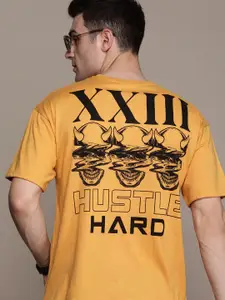 Moda Rapido Printed Drop-Shoulder Sleeves T-shirt