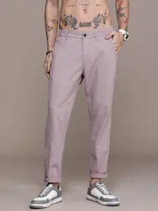 The Roadster Life Co. Men Pure Cotton Mid-Rise Chinos Trousers