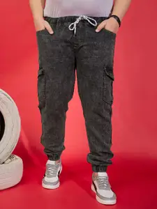 bigbanana Men Plus Size Washed Heavy Fade Stretchable Cargo Jeans