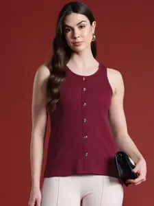 all about you Cotton Ribbed Sleeveless Fitted Top