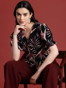 all about you Print Puff Sleeve Empire Top